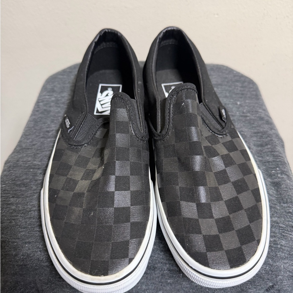 Vans Black Checkerboard Slip-On Loafers - Picture 6 of 9